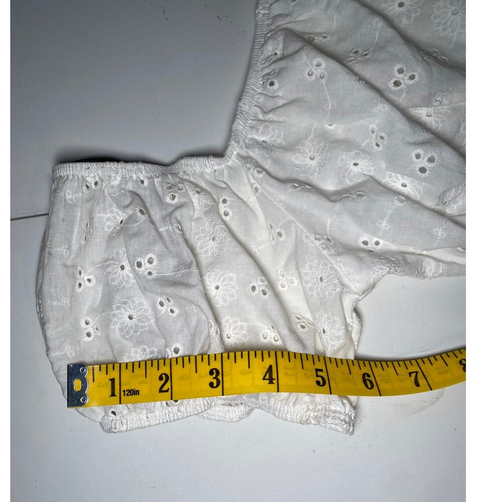 Forever 21 - White Floral Cropped Top - Puffy Sleeves - Picture 6 of 10